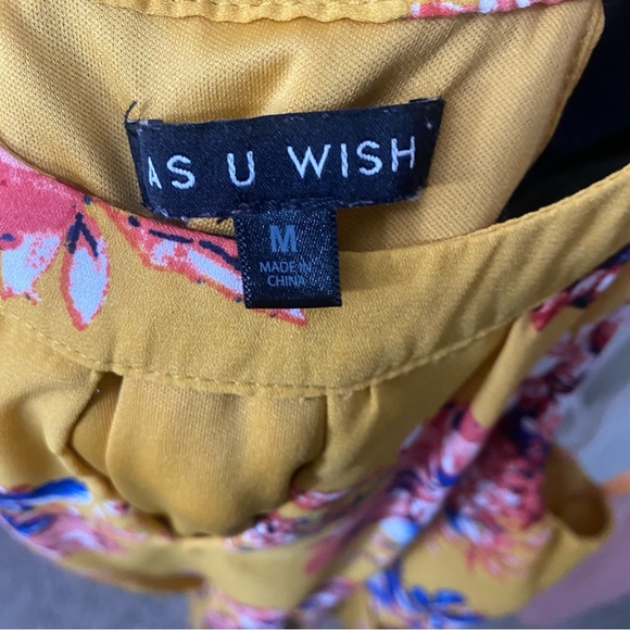 WOMENS M FLORAL PRINT SUMMER ROMPER - Picture 3 of 3